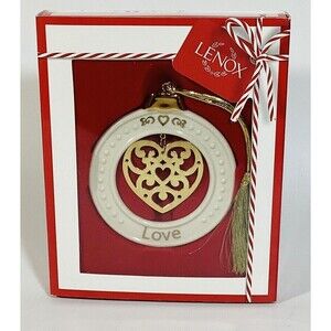 Lenox Christmas Holiday Ornament LOVE Wreath
